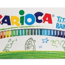 Carioca Tita Pack de 50 Lapices de Resina - Cuerpo Hexagonal - Colores Brillantes y Lavables - Escritura Blanda - Mina Ø 3mm Segura y Super Resistente a las Caidas - Color Varios