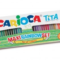 Carioca Tita Rainbow Maxi Pack de 80 Lapices de Resina - Cuerpo Hexagonal - Colores Brillantes y Lavables - Escritura Suave - Ø 3mm - Color Varios