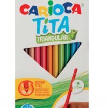 Carioca Tita Pack de 12 Lapices Triangulares de Resina - Cuerpo Triangular - Colores Brillantes y Lavables - Escritura Blanda - Mina Ø 3mm - Color Varios