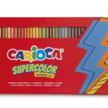 Carioca Pack de 40 Piezas - 36 Lapices de Color Supercolor - Minagruesa Ø 3.3mm - 2 Lapices de Grafito HB - Goma de Borrar Blanca - Sacapuntas Metalico - Color Varios