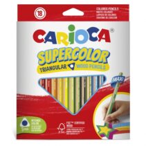 Carioca Supercolor Pack de 18 Lapices de Madera - Cuerpo Triangular Maxi - Colores Intensos y Gran Opacidad - Lapizgrueso Ø 5mm - Color Varios