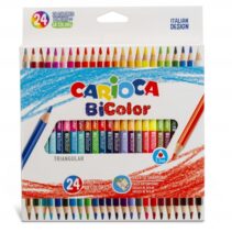 Carioca Pack de 24 Lapices Bicolor Triangulares Lacados - Mina de Alta Calidad Ø 3.3mm - Alta Resistencia a la Rotura - Color Varios