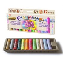 PlayColor Tuttifrutti Pack de 12 Temperas Solidas - No Arrugan el Papel - No Necesitan Barniz - Colores Metallic