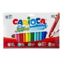 Carioca Jumbo Pack de 18 Rotuladores - Punta 6mm - Superlavable - Colores Surtidos