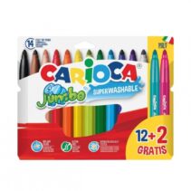 Carioca Jumbo Pack de 12 Rotuladores + 2 Gratis - Punta 6mm - Superlavables - Colores Surtidos