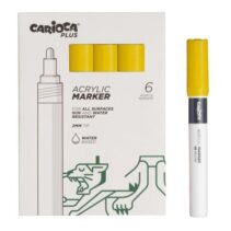 Carioca Plus Pack de 6 Marcadores Acrilicos - Punta 2mm - Color Amarillo