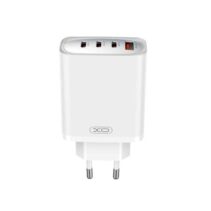 XO Cargador Multi-Puerto - USB-A 22.5W - 3 Puertos Tipo C - Compatibilidad de Voltaje Variado - Color Blanco