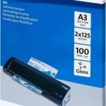 Dahle Pack de 100 Fundas para Plastificar Brillo A3 - 125 Micras - Alta Calidad - Transparente