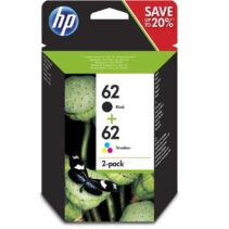 HP 62 Negro + Color Pack de 2 Cartuchos de Tinta Originales - N9J71AE