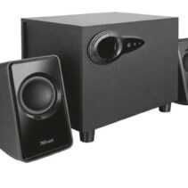 Trust Avora Altavoces USB 2.1 18W - Subwoofer Fabricado en Madera - Control de Volumen y Bajos - Entrada Jack 3.5mm - Color Negro