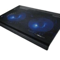 Trust Base de Refrigeracion para Portatil hasta 17.3" USB - Iluminacion LED Azul - 2 Ventiladores de 125mm - 800 RPM - 360 x 280mm - Cable de 55cm - Color Negro