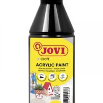 Jovi Jovidecor Acryl Pintura Acrilica Satinada - Alto Poder Cubriente - Facil Aplicacion - Resistente al Agua y Jabon - Color Negro