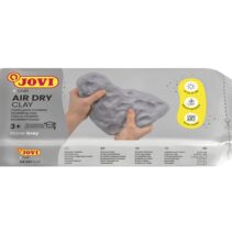 Jovi Air Dry Pasta para Modelar 500gr - Endurecible al Aire - Tacto Fresco - Facil de Moldear - Multi-Superficie - Secado en 24H - Acabado Fino - Color Gris