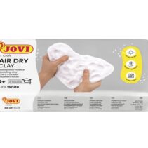 Jovi Air Dry Pastilla Pasta Modelar Endurecible al Aire - Tacto Fresco y Agradable - Facil de Moldear - Cubre Multiples Superficies - Secado en 24 Horas - Acabado Fino y Suave - Color Blanco