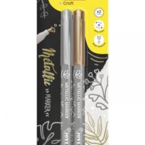 Jovi Metallic Marker Blister 2 Rotuladores Metalicos Oro y Plata - Tinta Base Agua - Efecto Metalico - Ideal para Papel Oscuro - Removible en Superficies No Porosas - Facil Limpieza de Manos - Color Varios