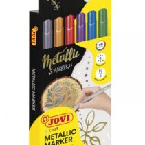 Jovi Metalic Estuche de 6 Rotuladores - Efecto Metalico - Tinta Base Agua - Facil Limpieza - Ideal para Papel Oscuro y Superficies No Porosas - Color Surtido