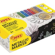 Jovi Metalic Caja de 24 Rotuladores Co - Colores Efecto Metalico - Tinta Base Agua - Facil Limpieza - Ideal para Papel Oscuro y Cartulina - Removible en Superficies No Porosas - Color Surtido