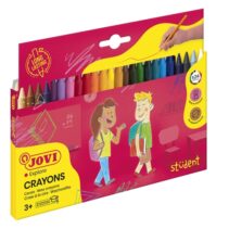 Jovi Crayons Student Estuche de 24 Ceras - Resistentes - No Manchan - Agradables de Rayar - Acabado Brillante - Gran Duracion - Mezclables - Color Surtido