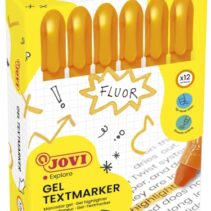 Jovi Gel Textmarker Marcadores de Texto - Gel en Seco - Colores Fluorescentes - con Ascensor - No Traspasan - Secado Rapido - No Se Secan - Aptos para Luz Negra - Color Naranja