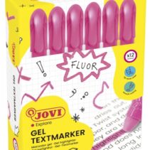 Jovi Gel Textmarker Marcadores de Texto - Gel en Seco - Colores Fluorescentes - No Necesitan Punta - No Traspasan - Secado Rapido - Aptos para Luz Negra - Color Rosa