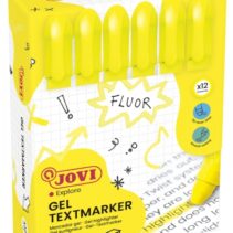 Jovi Gel Textmarker Marcadores de Texto - Gel en Seco - Colores Fluorescentes - No Necesitan Punta - No Traspasan - Secado Rapido - Aptos para Luz Negra - Color Amarillo