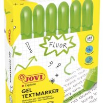 Jovi Gel Textmarker Marcadores de Texto - Gel en Seco - Colores Fluorescentes - con Ascensor - No Necesitan Punta - No Traspasan - Secado Rapido - Aptos para Luz Negra - Color Verde