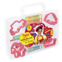 Jovi Modelling Case Pack de 10 Pastillas de Plastilina 15 Gr + 6 Moldes + 3 Modeladores. 100% Vegetal - No Se Seca - sin Gluten - Facil de Moldear - Color Rosa