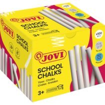 Jovi Classcolor Caja de 100 Tizas Antipolvo Blancas - Compactas - sin Polvo - Materias Primas Naturales - Trazos Nitidos - Faciles de Borrar - Resistentes - Redondas - Color Blanco