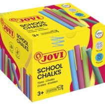 Jovi Classcolor Caja de 100 Tizas Antipolvo - Especiales para Dibujar en El Suelo - Ideales para Juegos y Murales en Asfalto - Facil Eliminacion con Agua - Poco Resto de Polvo - Color Surtido