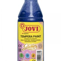 Jovi Glitter Tempera Liquida Base Agua 250ml - Particulas de Purpurina - Excelente Rendimiento - Secado Rapido - Fluidez Optima - Adherencia en Multiples Superficies - Color Azul