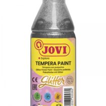 Jovi Glitter Tempera Liquida Base Agua 250ml - Particulas de Purpurina - Excelente Rendimiento - Secado Rapido - Fluidez Optima - Adherencia en Multiples Superficies - Color Plata