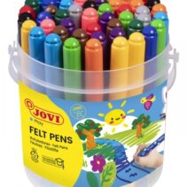 Jovi Felt Pens Bote de 48 Rotuladores Jumbo - Punta de 3mm - Tinta de Gran Fijacion - Capuchon de Seguridad Ventilado - Colores Surtidos