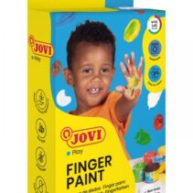 Jovi Finger Paint Estuche de 6 Botes Pintura de Dedos - Colores Mezclables - Textura Gelatinosa - Lavable - sin Gluten - No Toxico - Color Surtido