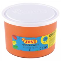 Jovi Finger Paint Bote de 500ml Pintura de Dedos - Ingredientes Naturales - Colores Mezclables - Textura Gelatinosa - Lavable - sin Gluten - No Toxico - Color Naranja