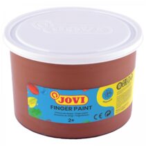 Jovi Finger Paint Bote de 500ml Pintura de Dedos - Ingredientes Naturales - Colores Mezclables - Textura Gelatinosa - Lavable - Color Marrón