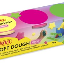 Jovi Soft Dough Blandiver Estuche de 3 Botes Colores Neon - Blanda y Flexible - Facil de Amasar y Moldear - Ideal para Iniciacion al Modelaje - Color Surtido