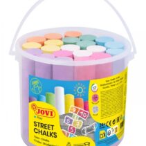 Jovi Street Chalks Bote 21 Tizas Jumbo - Especiales para Dibujar en El Suelo - Tizas Redondas - Facil Eliminacion con Agua - Poco Resto de Polvo en Las Manos - Color Surtido