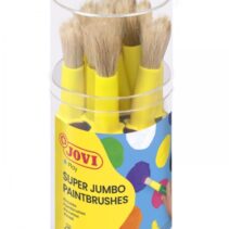 Jovi Super Jumbo Paint Brushes Bote 9 Pinceles Gruesos Pelo Cerda - Mango de Plastico - No Gotean - Limpieza Facil - Sistema de Corona Antirrodamiento - Color Varios