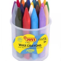 Jovi Jumbo Easy Grip Bote de 24 Ceras Triangulares - No Manchan - Super Resistente - Agarre Facil - Trazo Suave - Apto para Sacapuntas - Libre de Alergenos - Color Surtido