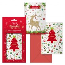 Dohe Caramelo Pack de 8 Tarjetas de Felicitacion Navideña con Sobre - 2 Modelos Distintos - Tamaño 12