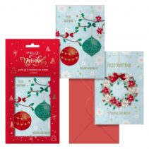 Dohe Adviento Pack de 8 Tarjetas de Felicitacion Navideña con Sobre - 2 Modelos Distintos - Tamaño 12