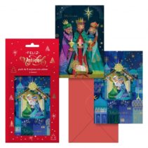 Dohe Nativity Pack de 8 Tarjetas de Felicitacion Navideña con Sobre - 2 Modelos Distintos - Tamaño 12