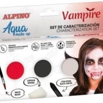 Alpino Aqua Make Up Set de Caracterizacion de Vampiros - 3 Polveras + Cera Negra + Pincel + Esponja