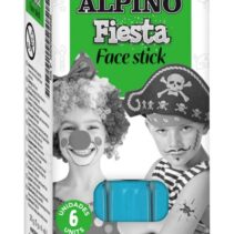 Alpino Fiesta Face Stick Pack con 6 Barritas de Pintura Facial - Sistema Retractil Giratorio - Se Lava con Agua - Testado Dermatologicamente - Color Azul Cyan