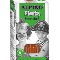 Alpino Fiesta Face Stick Pack con 6 Barritas de Pintura Facial - Sistema Retractil Giratorio - Se Lava con Agua - Testado Dermatologicamente - Color Marron