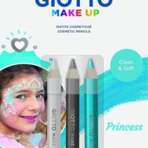 Giotto Make Up Princess Pack con 3 Lapices Cosmeticos de Tematica Princesa - Se Lava con Agua - Dermatologicamente Testado - Colores Surtidos