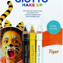 Giotto Make Up Tiger Pack con 3 Lapices Cosmeticos de Tematica Tigre - Se Lava con Agua - Dermatologicamente Testado - Colores Surtidos