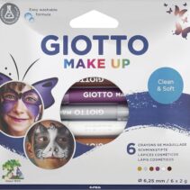 Giotto Make Up Metallic Pack con 6 Lapices Cosmeticos - Se Lava con Agua - Dermatologicamente Testado - Colores Metalicos Surtidos