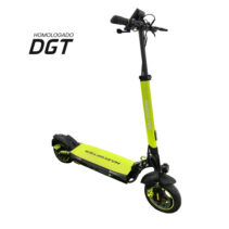 Mascooter S4 Patinete Electrico Motor 600W - Homologado DGT - Autonomia hasta 25km - Carga Maxima 120kg - Ruedas 10" - Color Negro/Amarillo