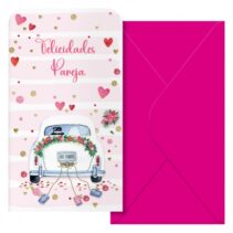 Dohe Wedding Pack de 6 Tarjetas/Billeteros de Felicitacion de Boda con Sobre - Tamaño 9x16cm - Papel Offset - Impresas a todo Color